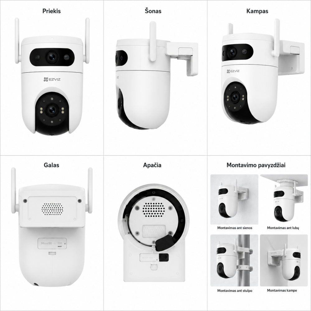 EZVIZ CS-H9C lauko valdoma ir kryptinė kamera (5 MP + 5 MP, dviejų lęšių, 4G) EZVIZ CS-H9C lauko valdoma ir kryptinė kamera (5 MP + 5 MP, dviejų lęšių, 4G)
