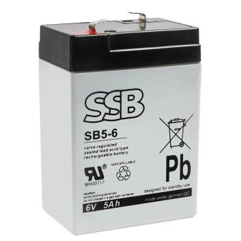 Akumuliatorius (AGM) SSB SB (5Ah, 6V, F1, VRLA)