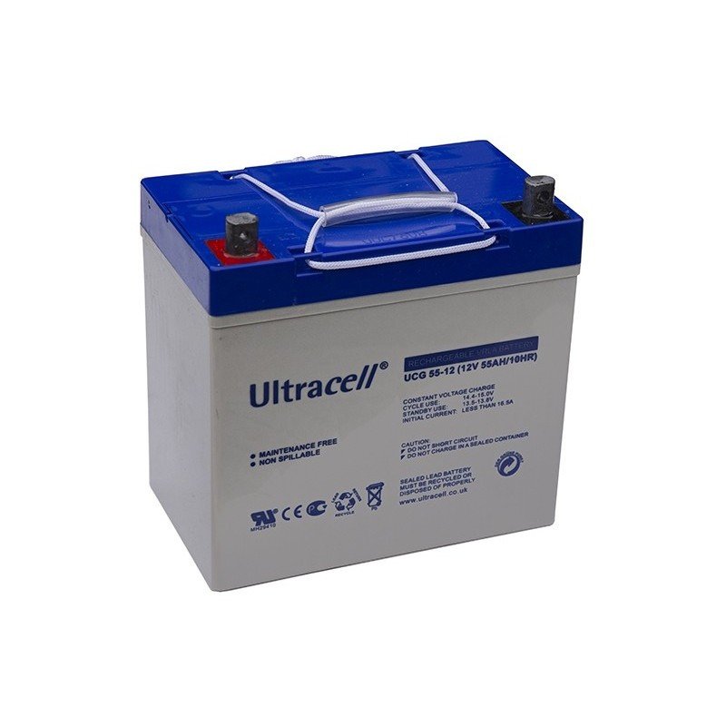 Akumuliatorius Ultracell UCG55-12 (55Ah, 12V, gelinis, gilus iškrovimas)