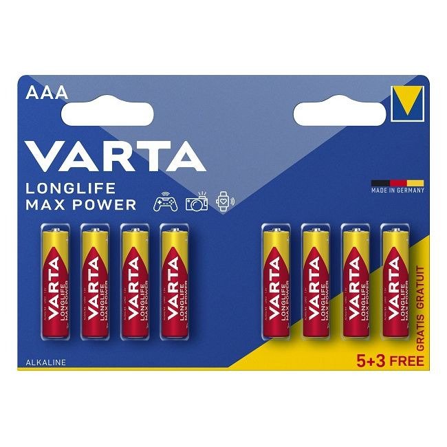 Baterija VARTA Alkaline Max Power LR03/AAA (8 vnt.) Baterija VARTA Alkaline Max Power LR03/AAA (8 vnt.)