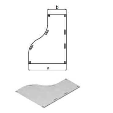 Susiaurėjantis kanalo dangtis į dešinę (nuo 200 mm į 100 mm) BAKS PRKPFJ200/100 Susiaurėjantis kanalo dangtis į dešinę (nuo 200 mm į 100 mm) BAKS PRKPFJ200/100