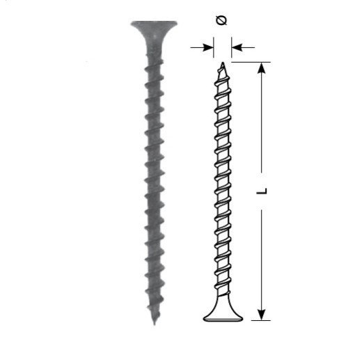 Sraigtas STARFIX gipsas-medis 3.5x45/F (juodas, 150vnt)