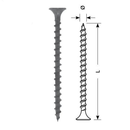 Sraigtas STARFIX gipsas-medis 3.5x55/F (juodas, 100vnt)