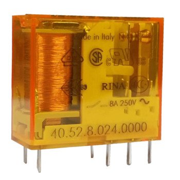 Relė 2 grupė 40 serijos Finder 405280240000 (24V AC, 8A/250VAC) Relė 2 grupė 40 serijos Finder 405280240000 (24V AC, 8A/250VAC)