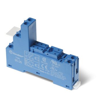 Lizdas su varžt. kontaktais metalinis laikiklis relėms 40 serijos ant DIN bėgelio Finder 9505SMA Lizdas su varžt. kontaktais metalinis laikiklis relėms 40 serijos ant DIN bėgelio Finder 9505SMA