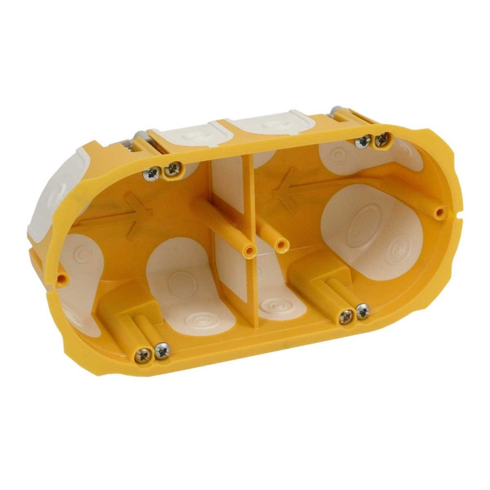 2 vietų dėžutė į gipsą Kopos KPL 64-50/2LD_NA (68mm, garsą slopinanti, geltona)