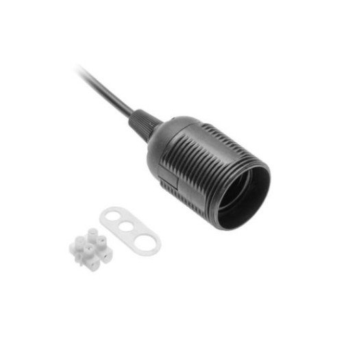 Lemputės lizdas su laidu GTV GZ-E27000-10 (juodas, E27, 60W) Lemputės lizdas su laidu GTV GZ-E27000-10 (juodas, E27, 60W)