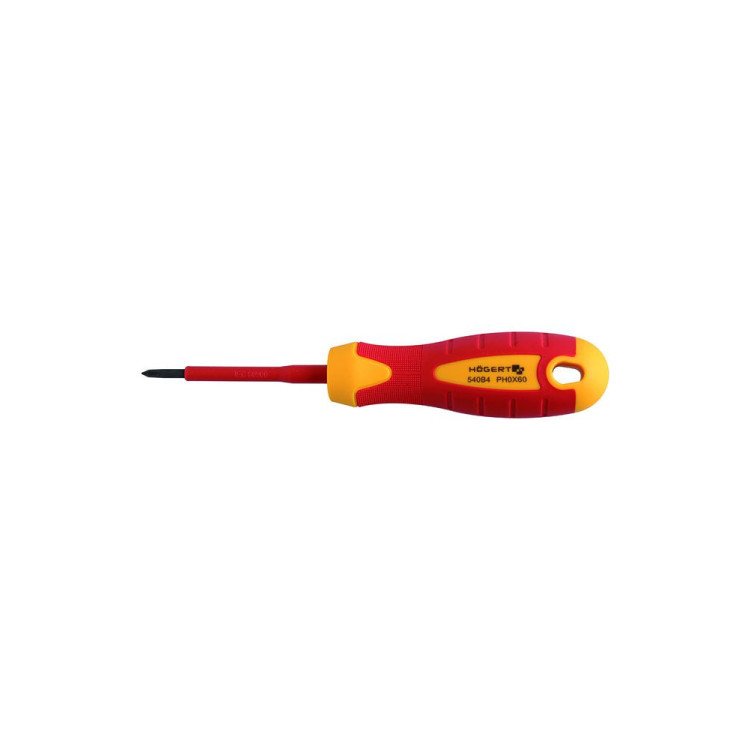 Izoliuotas kryžminis atsuktuvas Hogert HT1S922 (PH1, 80mm) Izoliuotas kryžminis atsuktuvas Hogert HT1S922 (PH1, 80mm)