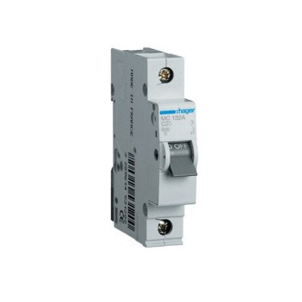 Automatinis jungiklis Hager MC132 (32A, 1P, 230V, 6kA) Automatinis jungiklis Hager MC132 (32A, 1P, 230V, 6kA)