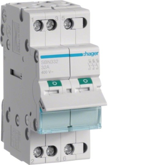 Kirtiklis Hager SBN332 (3P, 32A, 400V, 2 mod.)