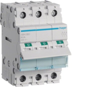 Kirtiklis Hager SBN380 (3P, 80A, 400V, 3 mod.)