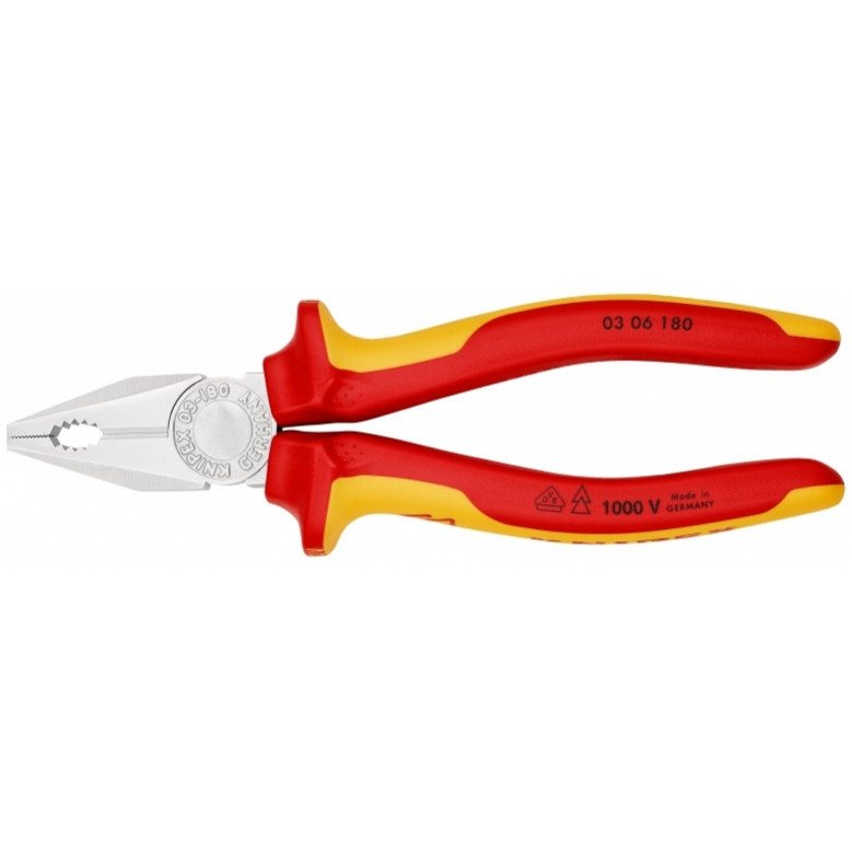 Kombinuotos izoliuotos replės KNIPEX 0306180 Kombinuotos izoliuotos replės KNIPEX 0306180