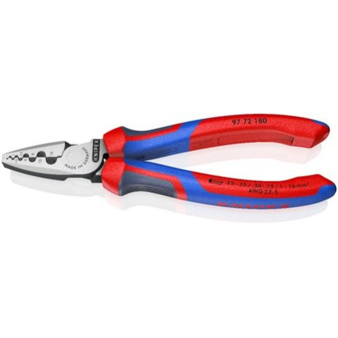 Antgalių užspaudimo replės Knipex 97 72 180 (0,25–16mm²)