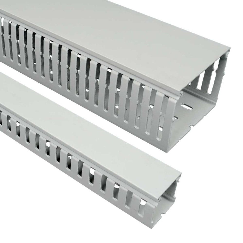 Plastikinis perforuotas kanalas Kopos RK 50X50 HF_LD (pilkas, behalogenis, 50x50mm, 2m)