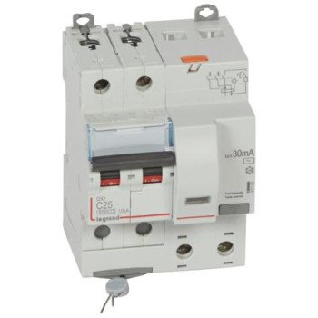 Srovės nuotekio relė su automatiniu jungikliu Legrand 411160 (C, 25A, 2P, 30mA, 230V) Srovės nuotekio relė su automatiniu jungikliu Legrand 411160 (C, 25A, 2P, 30mA, 230V)
