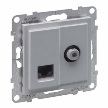 TV + RJ45 lizdas Suno Legrand 721329 (Aliuminis) TV + RJ45 lizdas Suno Legrand 721329 (Aliuminis)