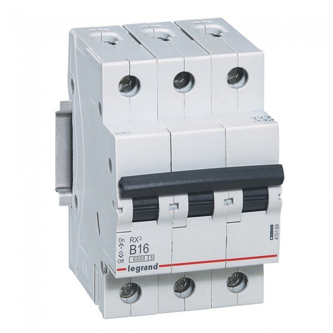 Automatinis jungiklis MCB RX3 Legrand 419169 (16A, 3P, 400V, 6kA) Automatinis jungiklis MCB RX3 Legrand 419169 (16A, 3P, 400V, 6kA)