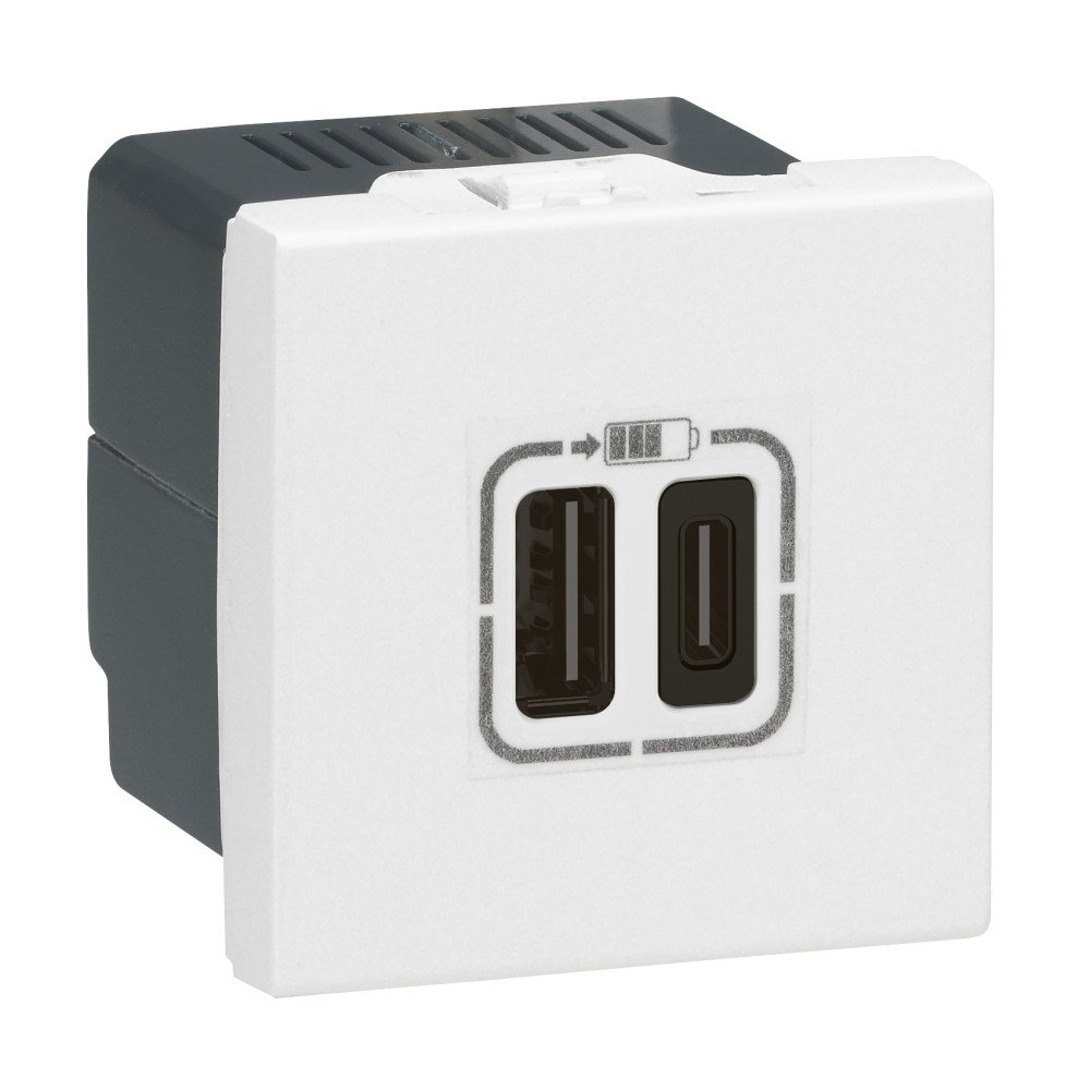 USB + USB C pakrovėjas Mosaic Legrand 077592 (5V, 3A, 15W) USB + USB C pakrovėjas Mosaic Legrand 077592 (5V, 3A, 15W)