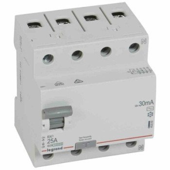 Srovės nuotekio relė RCD RX Legrand 402062 (AC, 25A, 4P, 30mA, 400V) Srovės nuotekio relė RCD RX Legrand 402062 (AC, 25A, 4P, 30mA, 400V)