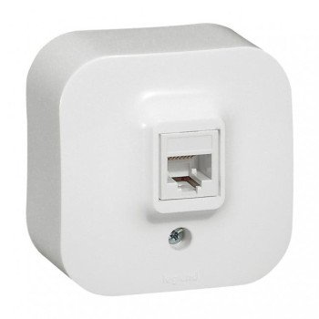 Virštinkinis kompiuterinis lizdas 1xRJ45, UTP 5E cat, Forix Legrand 782424 (balta)