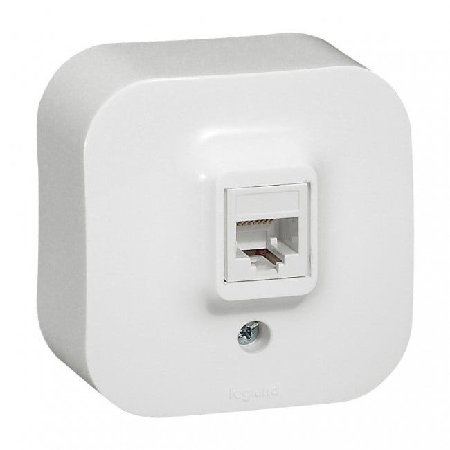 Virštinkinis kompiuterinis lizdas 1xRJ45, UTP 5E cat, Forix Legrand 782424 (balta)