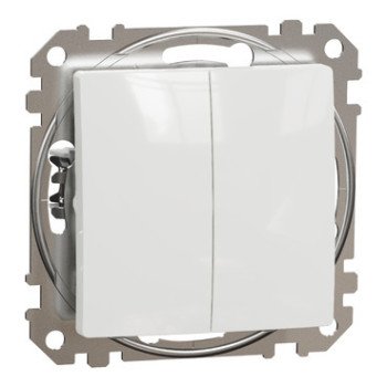 2 klavišų jungiklio mygtukas Schneider Electric Sedna Design SDD111118 (baltas)