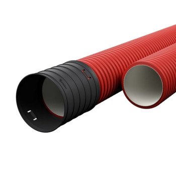 Raudonas gofruotas vamzdis D50/d31 su virve Ecopipe (be halogenų, 50m) Raudonas gofruotas vamzdis D50/d31 su virve Ecopipe (be halogenų, 50m)