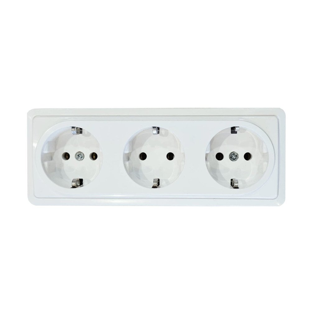 Trivietis virštinkinis kištukinis lizdas su įžeminimu Vilma SL+250 RP16-031 SL+ V (white)