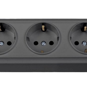 Trivietis virštinkinis kištukinis lizdas su įžeminimu Vilma SL+250 RP16-031 SL+ V (antracitas)
