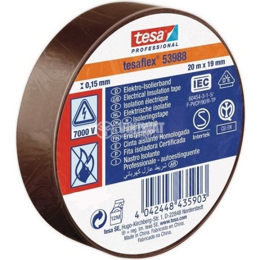 Izoliuojanti juosta TESA (ruda) 33m x 19mm 53988-00123-00 Izoliuojanti juosta TESA (ruda) 33m x 19mm 53988-00123-00