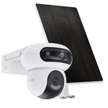 EZVIZ CS-HB90/SP lauko akumuliatorinė dviguba kamera (2x4MP, 10400mAh, Su saulės panele)
