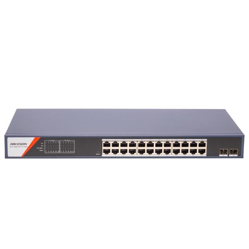 26 prievadų, 24 PoE prievadų komutatorius Hikvision DS-3E1526P-SI-24P2F 26 prievadų, 24 PoE prievadų komutatorius Hikvision DS-3E1526P-SI-24P2F
