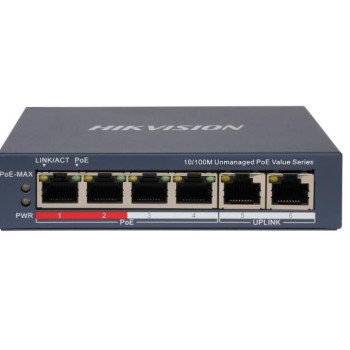 Komutatorius 6 prievadų Hikvision DS-3E0106P-E/M(B)