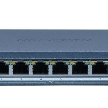 9 prievadų, 8 PoE prievadų komutatorius Hikvision DS-3E1309P-EI(B)