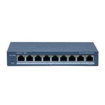 9 prievadų, 8 PoE prievadų komutatorius Hikvision DS-3E1309P-EI(B)