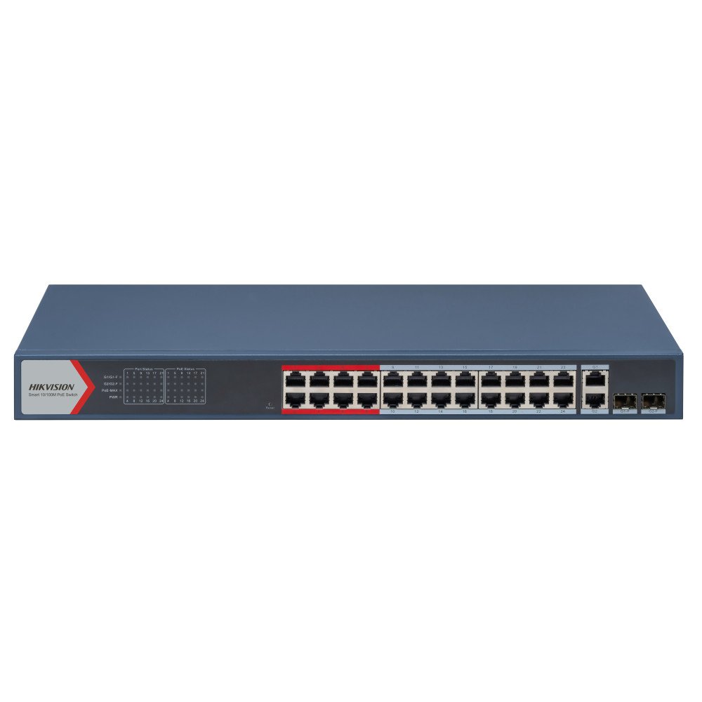 Hikvision 26 prievadų 24 PoE valdomas komutatorius DS-3E1326P-EI(B) Hikvision 26 prievadų 24 PoE valdomas komutatorius DS-3E1326P-EI(B)