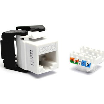 Lizdas EXCEL 100-202-WT RJ45 (Balta, Cat5e, UTP, keystone)