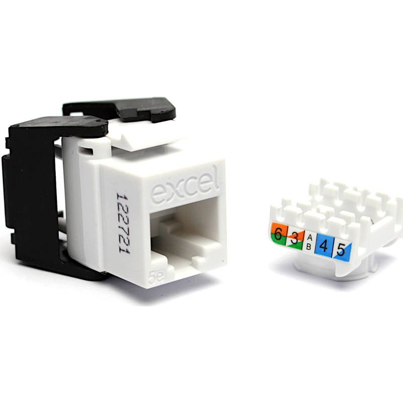 Lizdas EXCEL 100-202-WT RJ45 (Balta, Cat5e, UTP, keystone)