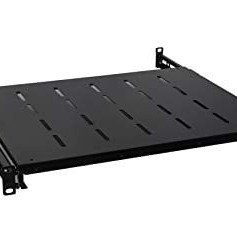 Stacionari lentyna 19'' 1U (800 mm gylio spintai, juoda, iki 60 kg)