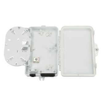 Optinė sieninė dėžutė EX 0691 (plastikinė, SC/LC duplex, 1 kabelio įėjimas, 2 adapteriai, kasetė, be adapterių, 167×102×31 mm)