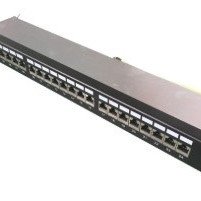 Komutacinė panelė 19'' 1U LK-PP-013-B (FTP Cat.6, 24 prievadai, DUAL IDC, T568A/B, Krone 110, su kabelių laikikliu)