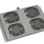 Ventiliatorių blokas 19'' AFS-4 A2 serijos spintoms (4 ventiliatoriai, 800–1000mm, pilkas, komplektas 2x2, sujungiamas)