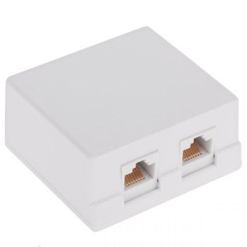 Virštinkinė rozetė RJ45 LK-WP-032 (2 lizdai, UTP Cat.5e, krosuojama)