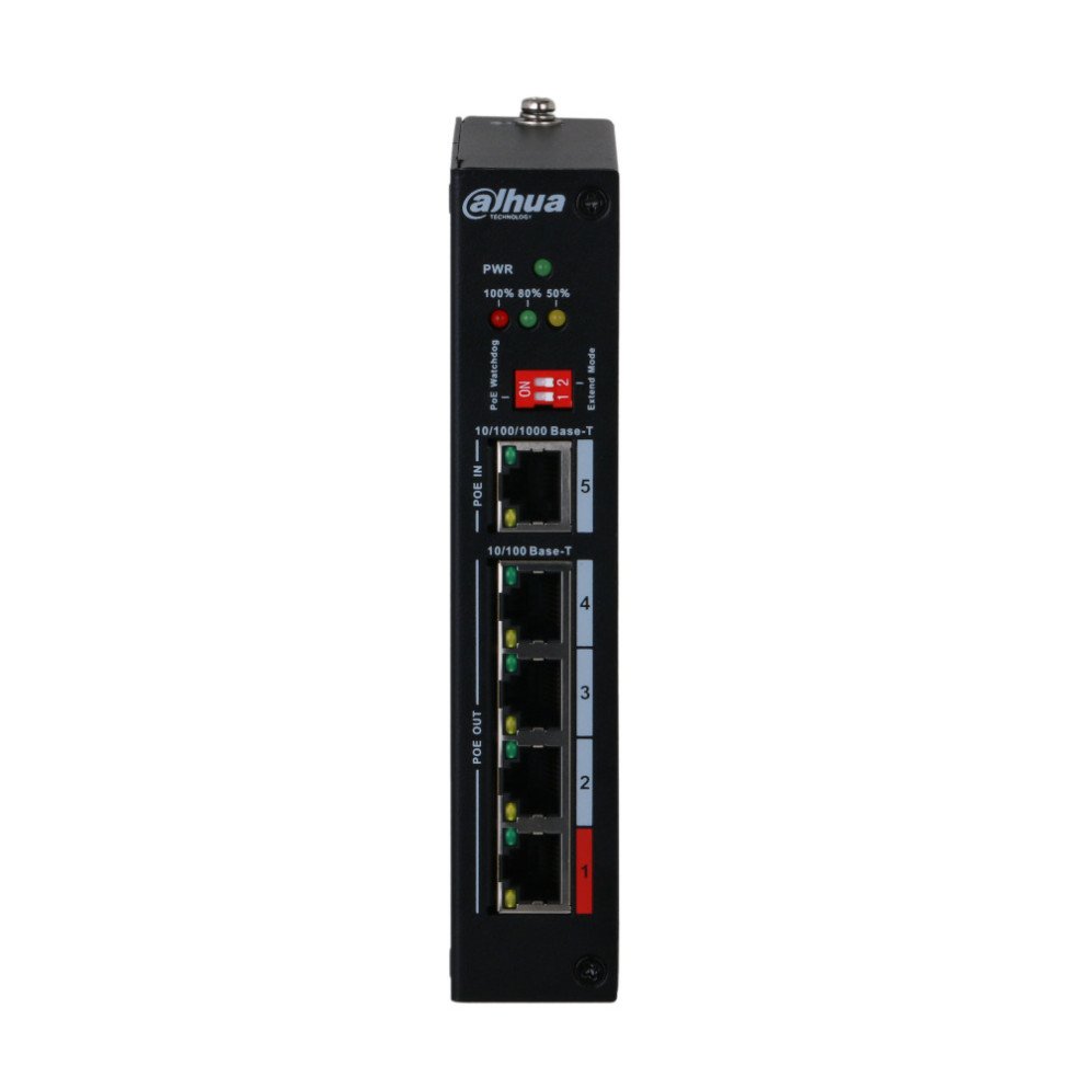 PoE Plėtiklis PFT1500, 5-Port PoE su 4-Port PoE išėjimais ir 1-Port PoE įėjimu