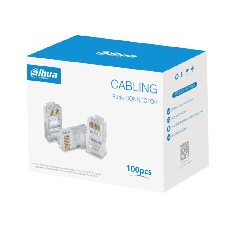 Kištukas RJ45 CAT5/5e,15u Dahua PFM976-531, 100 vnt. /pak. Kištukas RJ45 CAT5/5e,15u Dahua PFM976-531, 100 vnt. /pak.