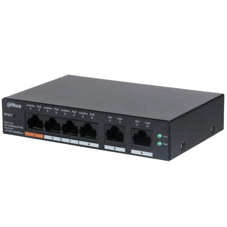 CS4006-4ET-60 6 prievadų, 4 PoE  per Cloud valdomas komutatorius 2x1000Mbps