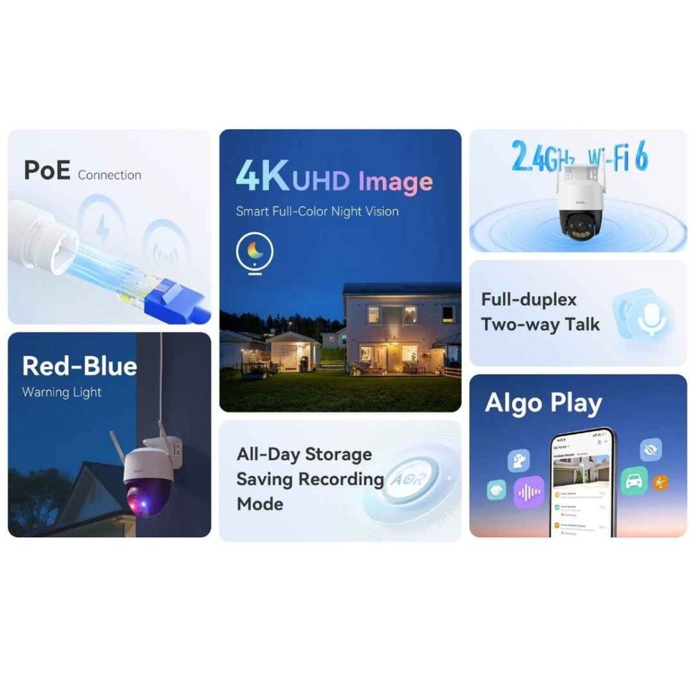 Imou kamera Cruiser SC 8MP K7FP-8V0N WiFi, PoE, 4K Ultra HD, Full-Color