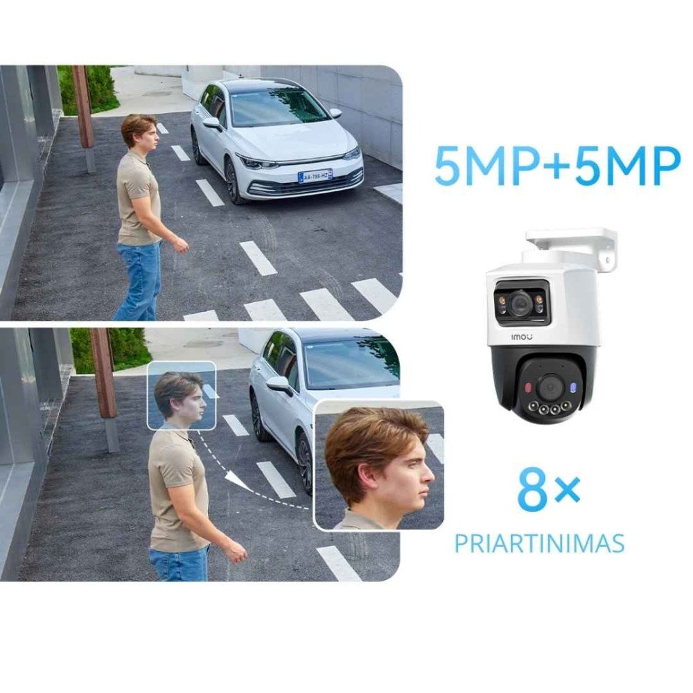 IMOU PoE kamera PS70FP-10M0, 5MP+5MP, PT, PoE/12V, Full-color, AOR