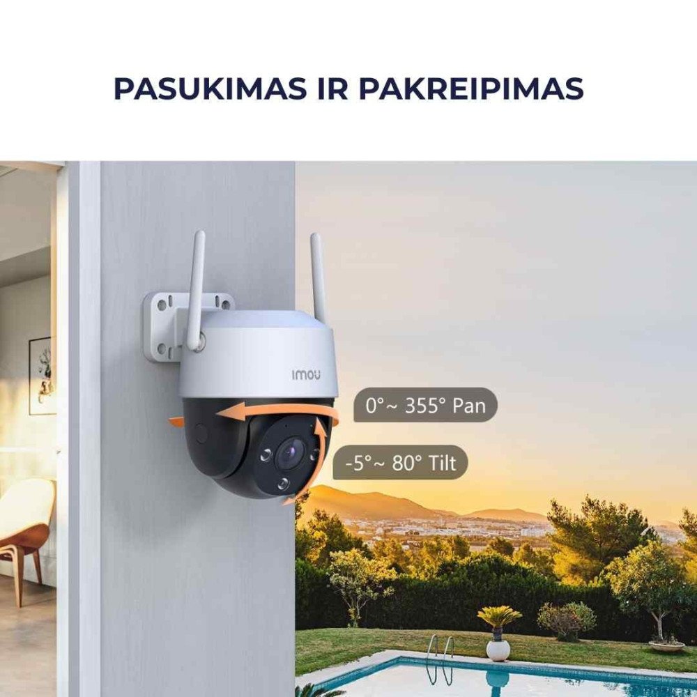 IMOU kamera Cruiser SE+ 5MP, IPC-K7CP-5H1WE, WiFi, 360°, išmanus sekimas, 8x zoom