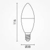 LED žvakė E14 C38 10W, šilta balta šviesa